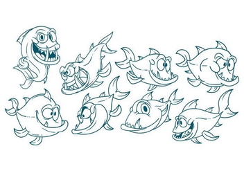 Free Cartoon Barracuda Vector - vector gratuit #399647